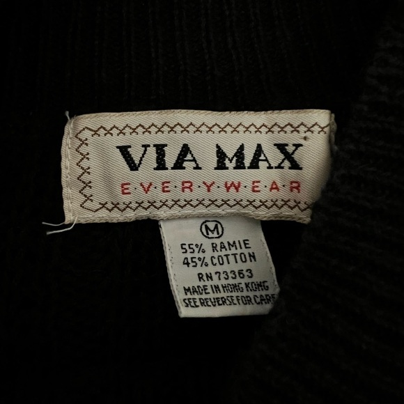 VINTAGE VIA MAX EVERYWEAR Black Mockneck Crochet Sweater - Picture 7 of 7